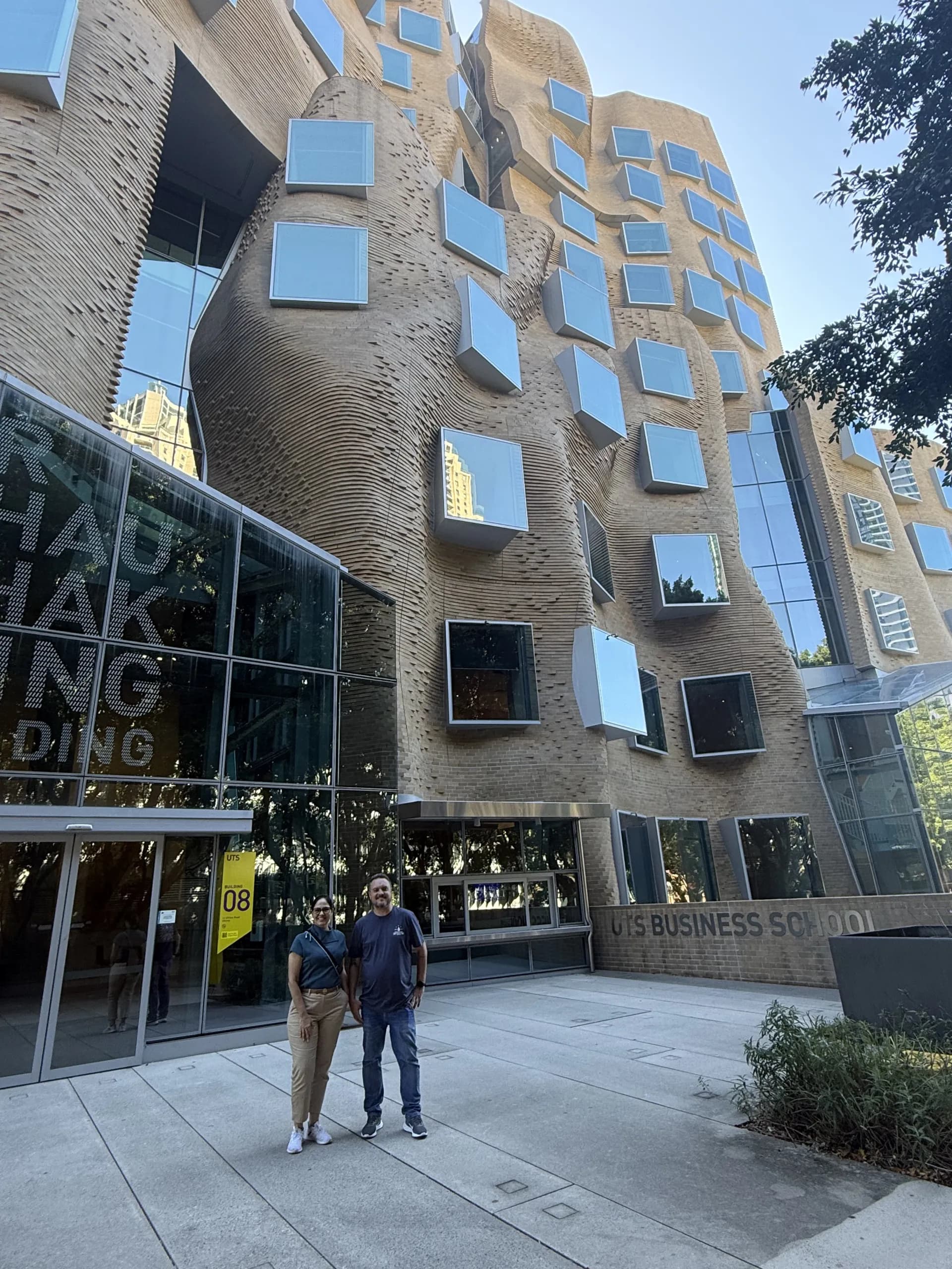 Students on modern Australian university campus