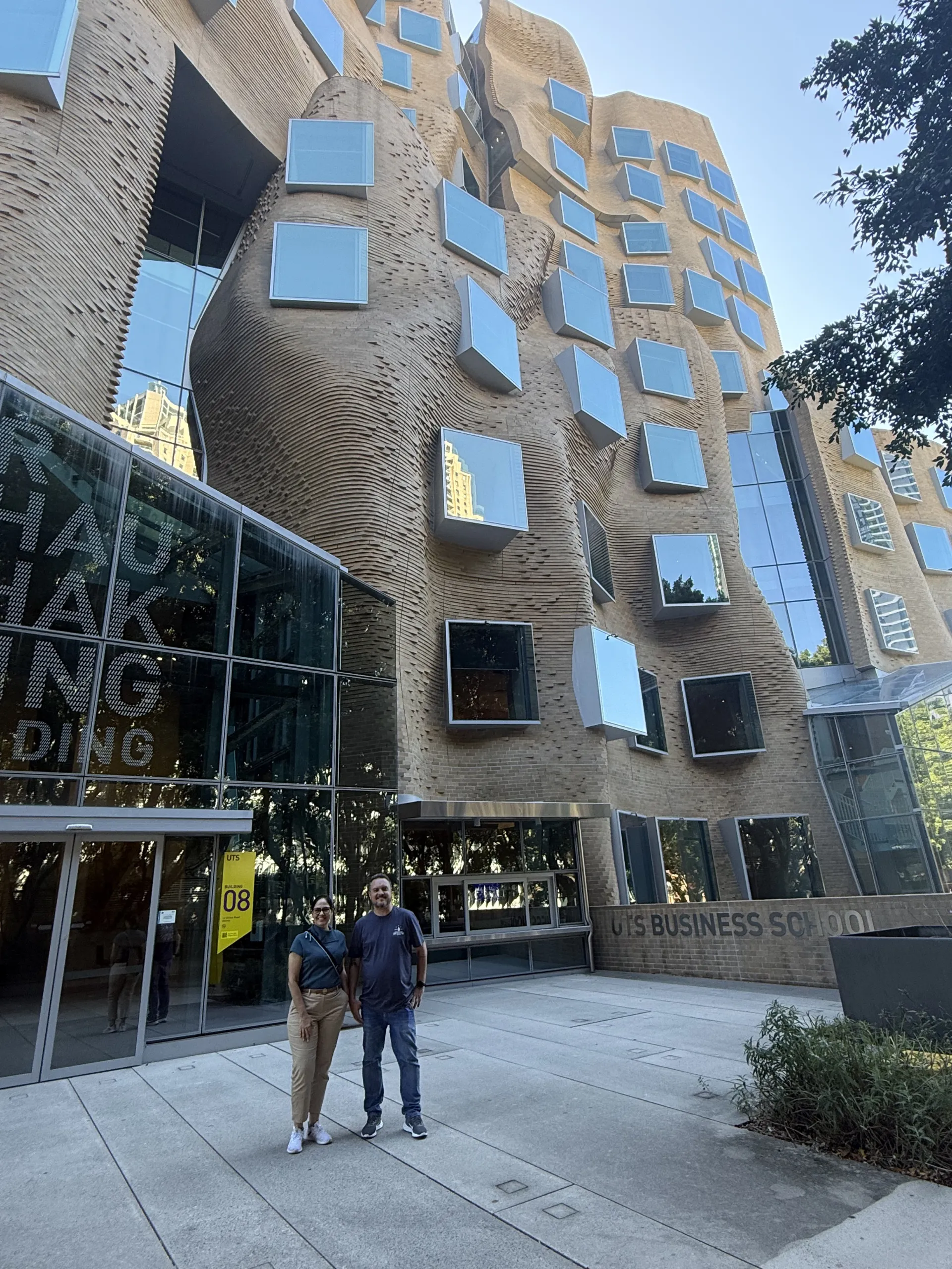 Students on modern Australian university campus